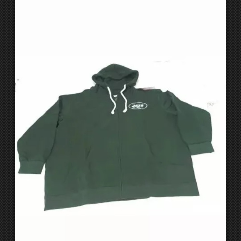 New York Jets Full Zip Fleece Hoody Hoodie Green - Picture 2 of 3
